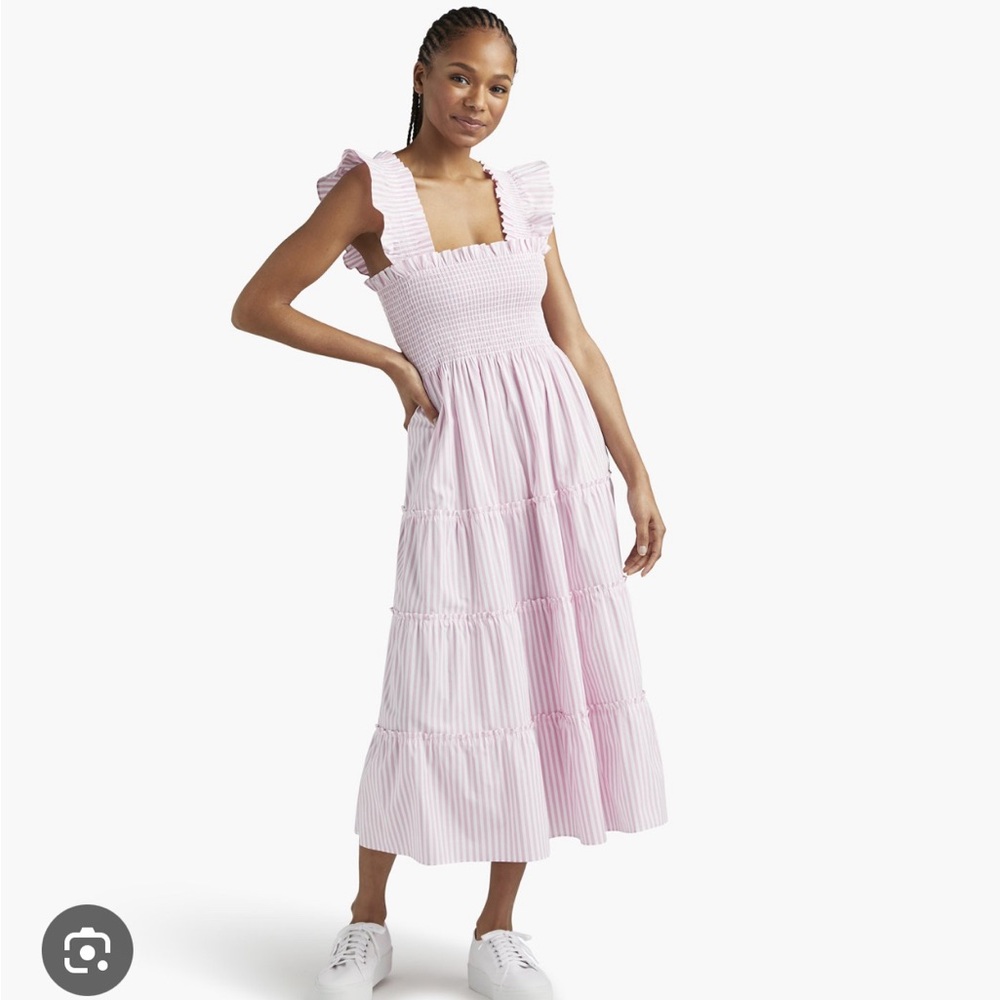 Hill House Ellie Nap Dress Size Large Bubblegum Stripe
